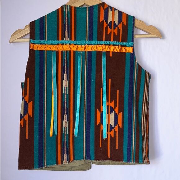 Girls Colorful Southwestern Western Vest Size 10/12 Handmade - Picture 8 of 11